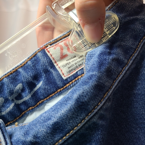 We The Free Super High Rise Denim Jean Button Down Mini Skirt Women's Size 28 - Picture 3 of 3